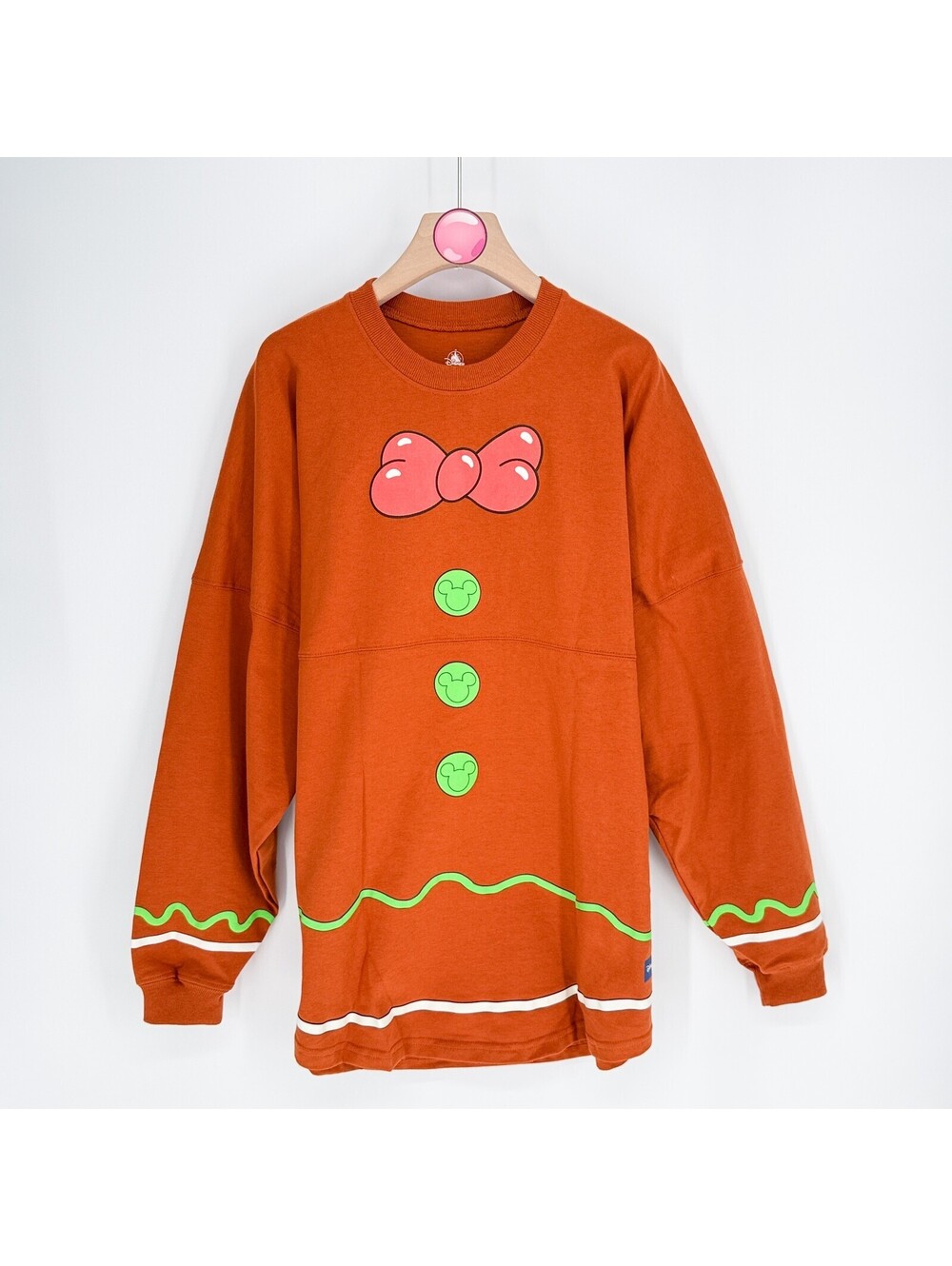 Disney Spirit Jersey Mickey Mouse Gingerbread Women M NWT